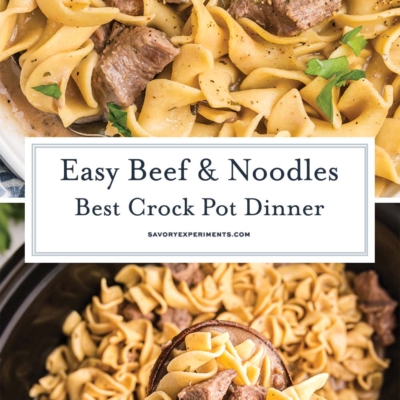easy crock pot meal of beef and noodles