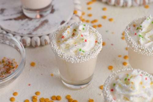 close up angled shot of sugar cookie shots