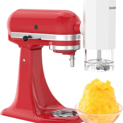 red kitchenaid with shaved ice attachment