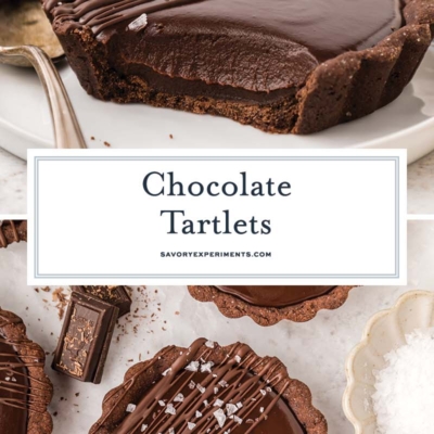 collage of chocolate tartlets