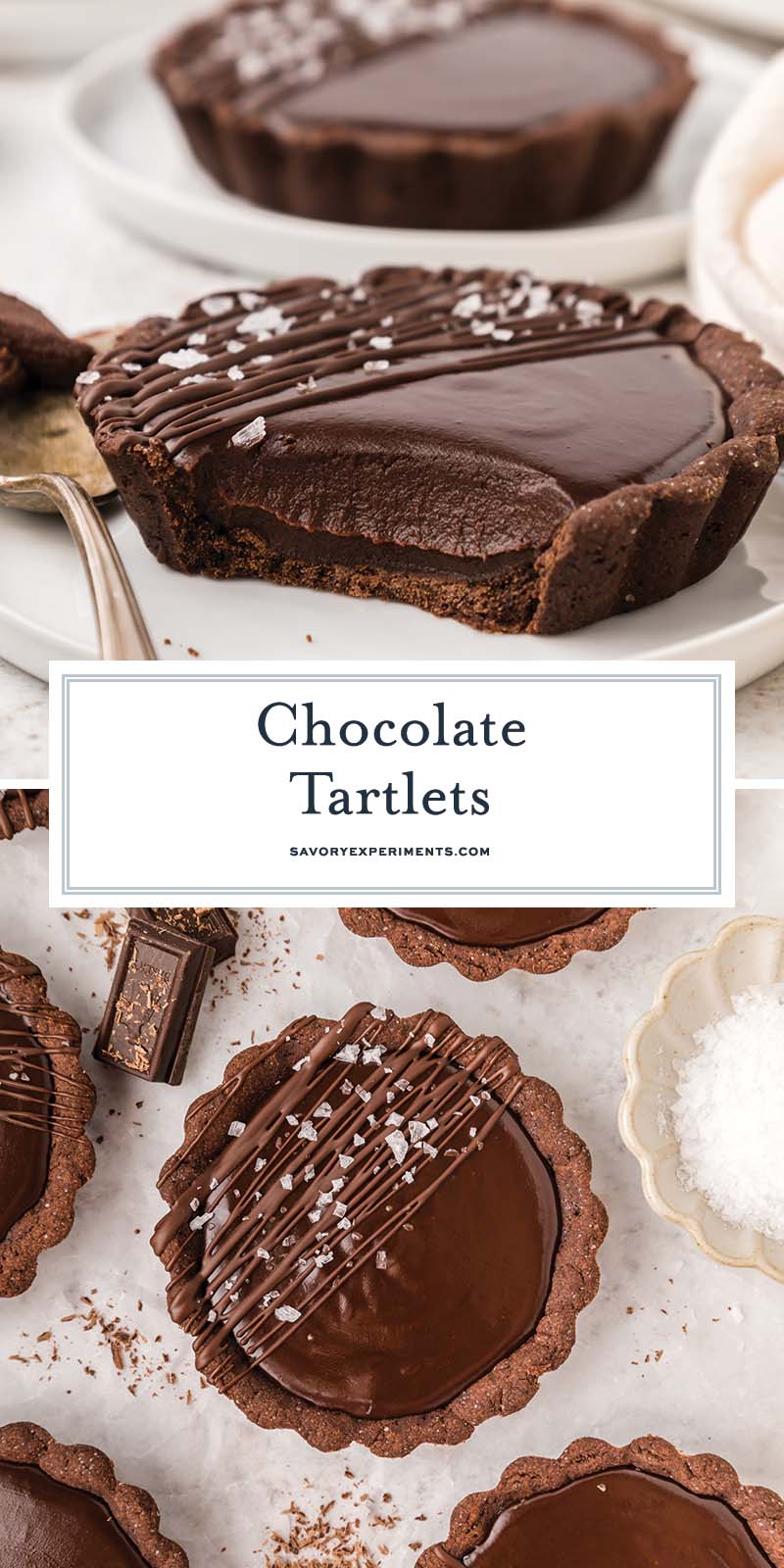 collage of chocolate tartlets
