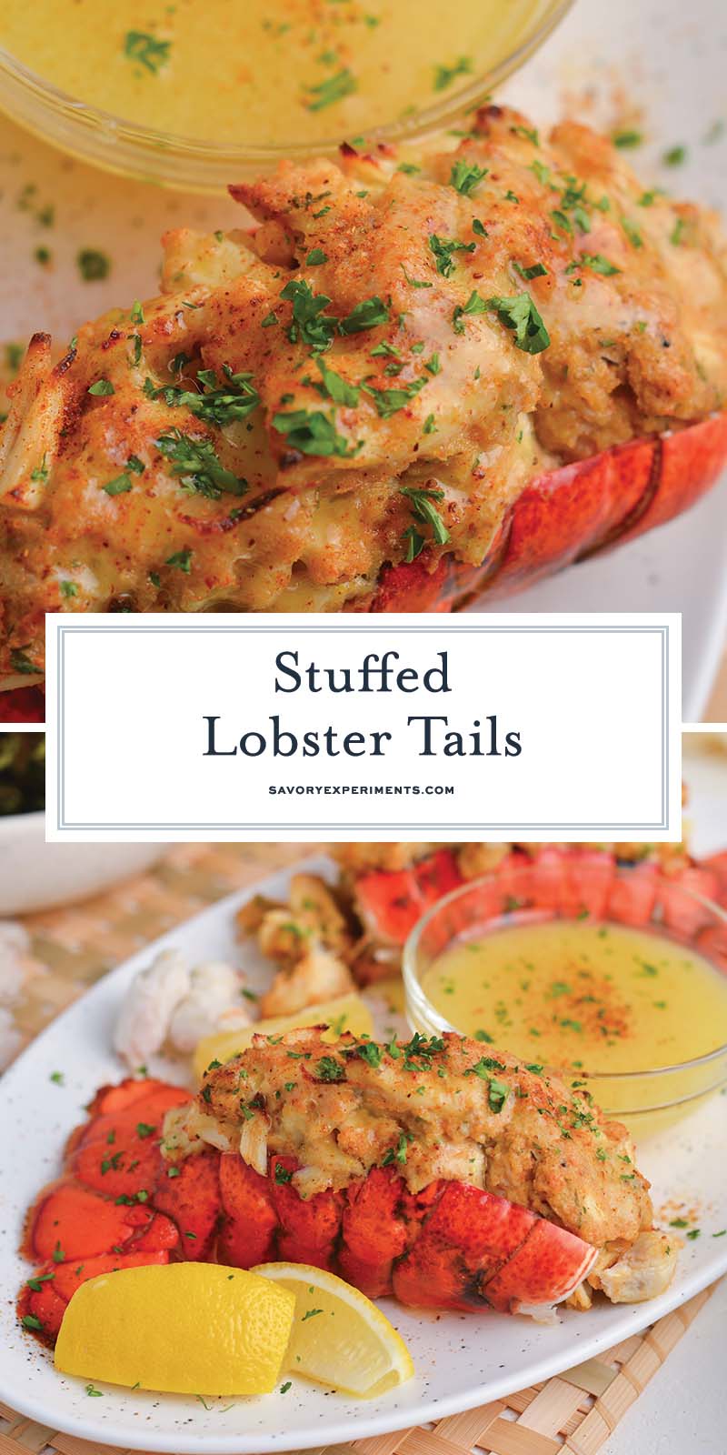 collage of stuffed lobster tails