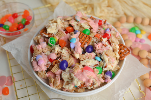 angled shot of bowl of bunny bait