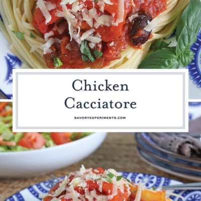 collage of chicken cacciatore