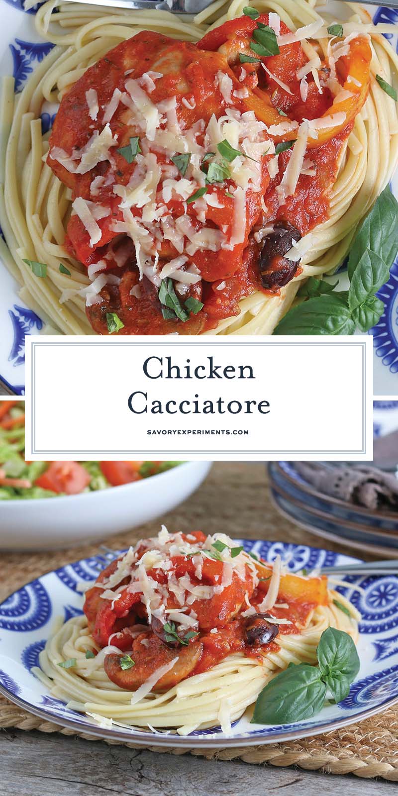 collage of chicken cacciatore