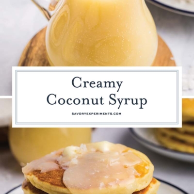 collage of coconut syrup