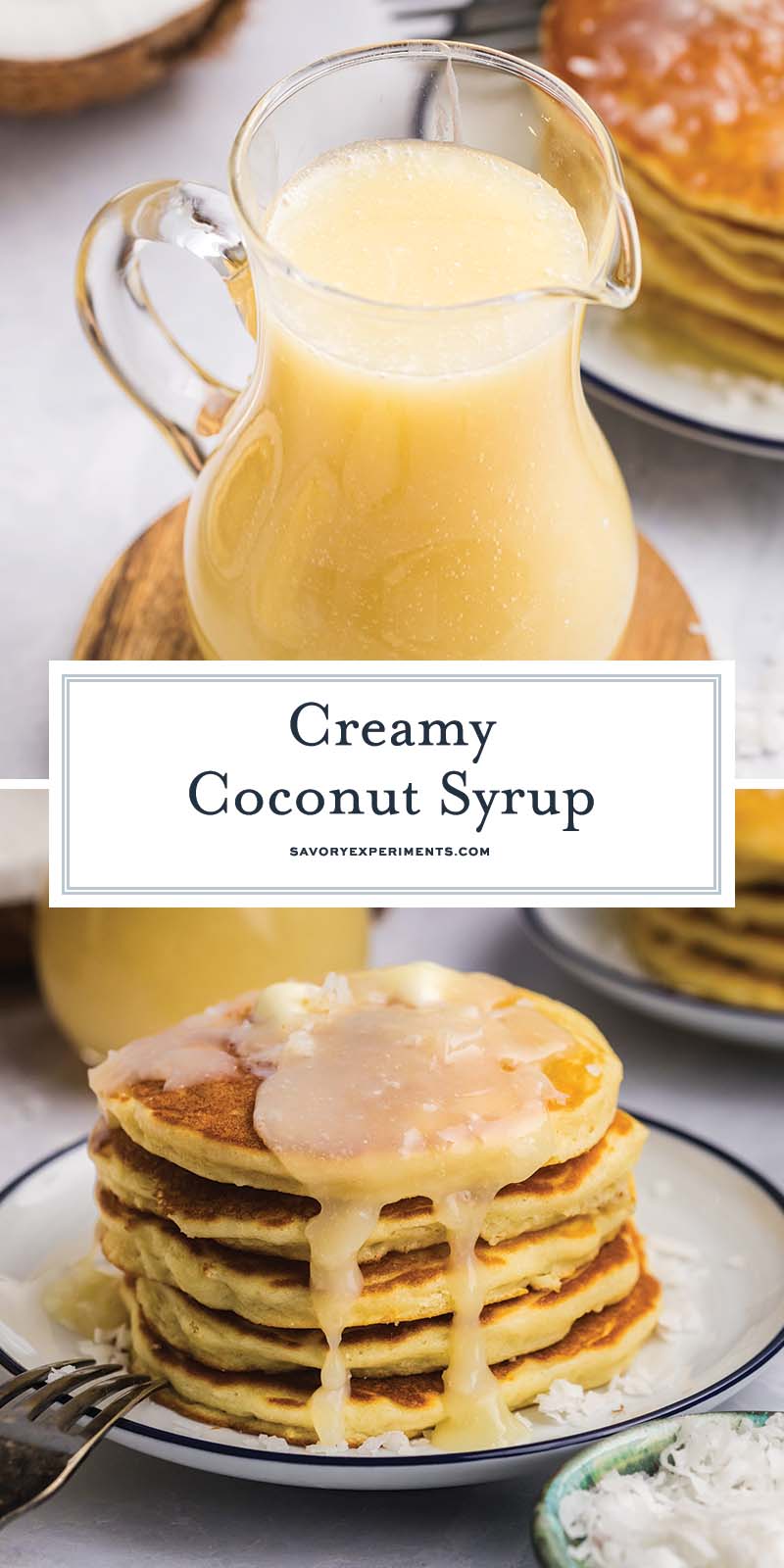 collage of coconut syrup