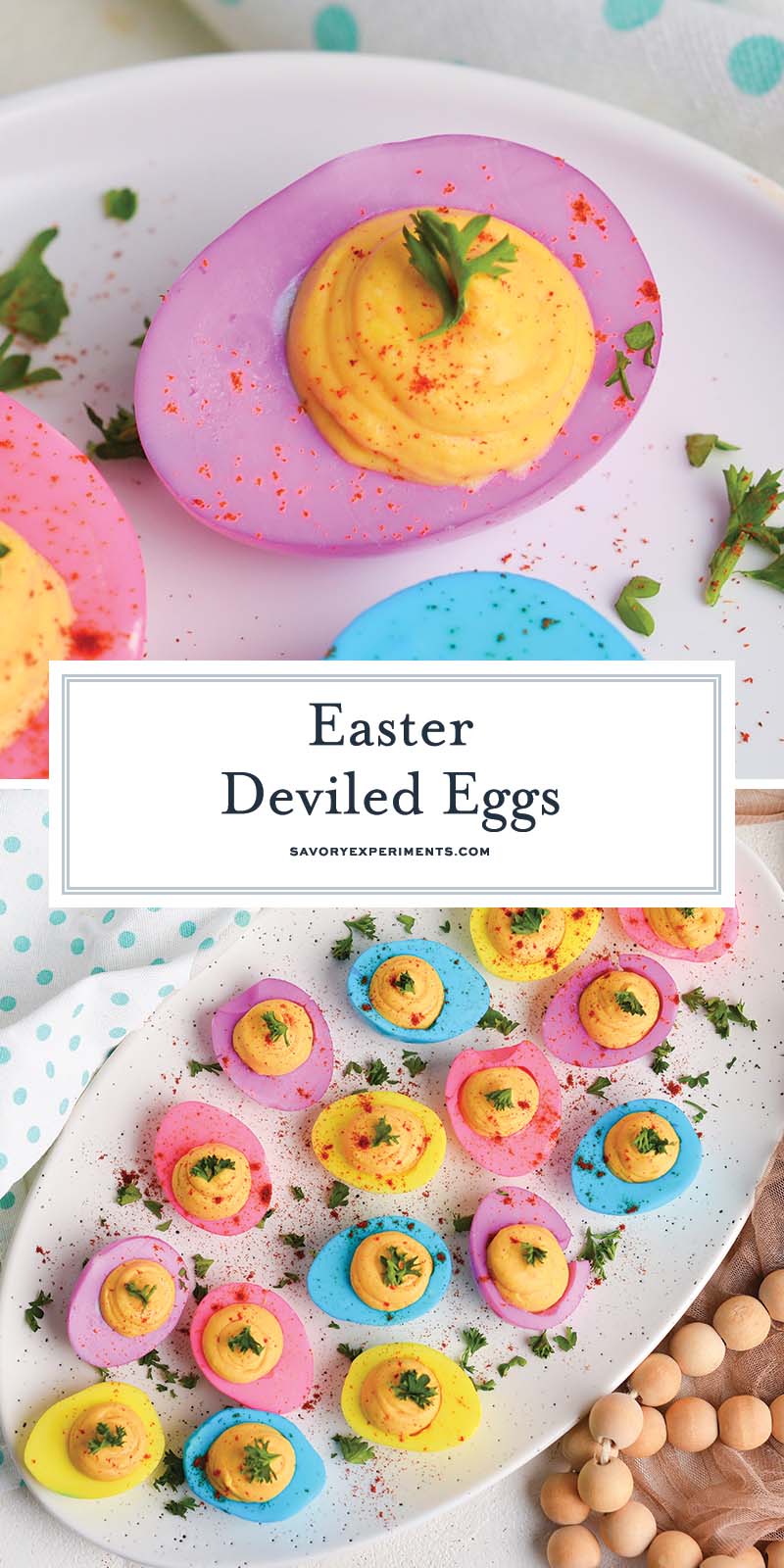 collage of easter deviled eggs