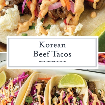 collage of korean tacos