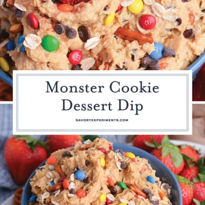 collage van monster cookie dip