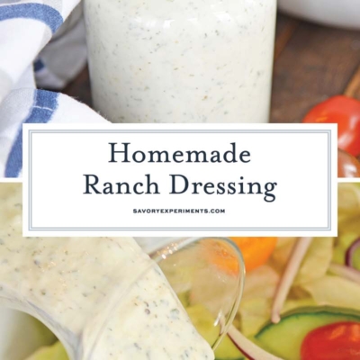 collage of homemade ranch dressing