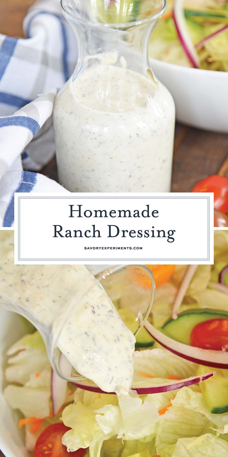 collage of homemade ranch dressing