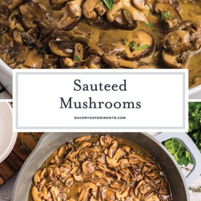 collage of sauteed mushrooms