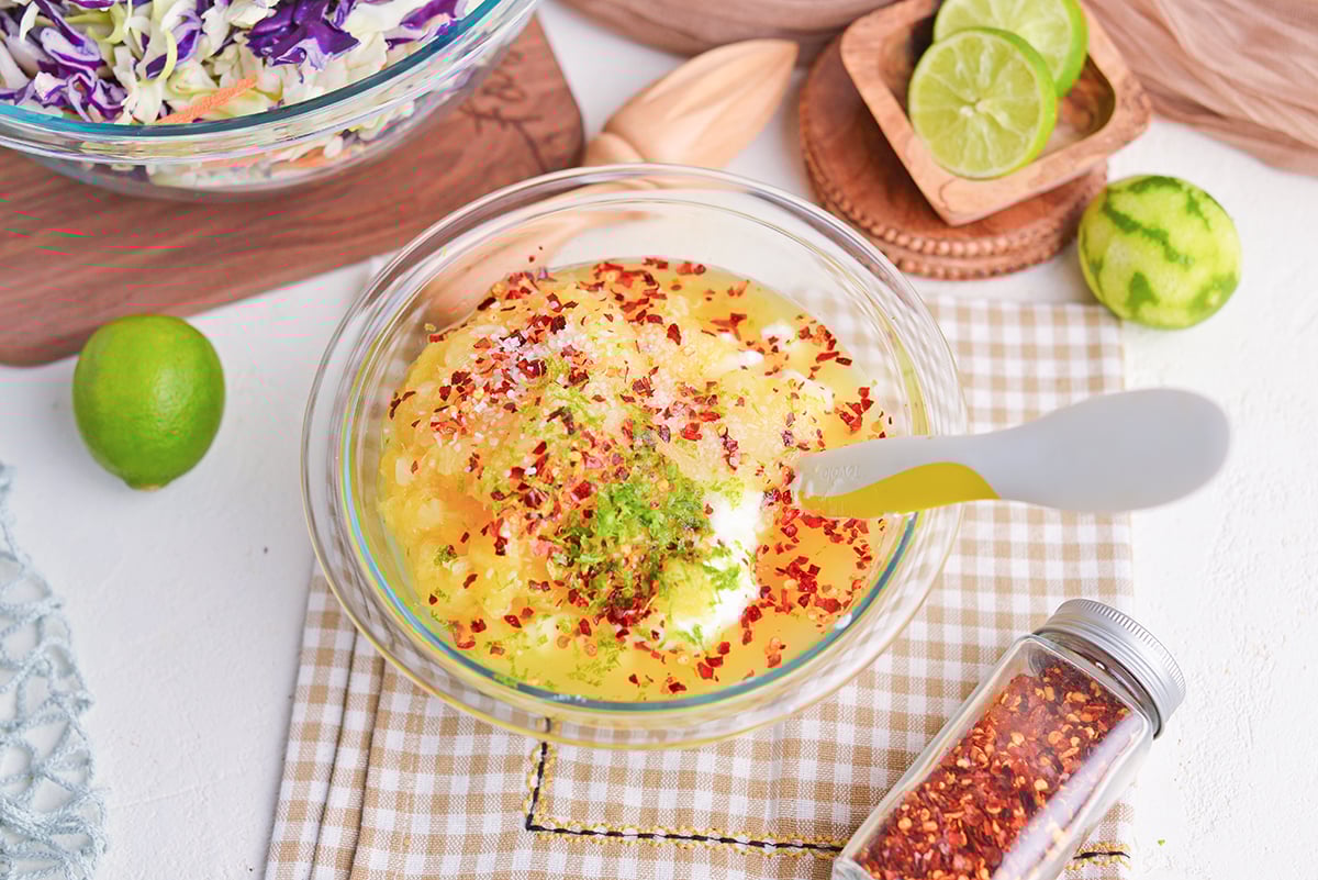coleslaw dressing in bowl