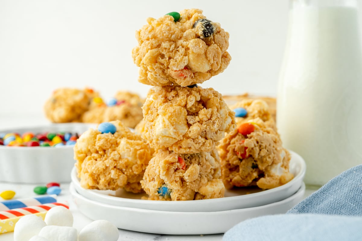 straight on shot of stack of o bake cookies on plate