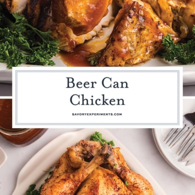 collage of beer can chicken