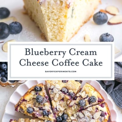 collage of blueberry cream cheese coffee cake