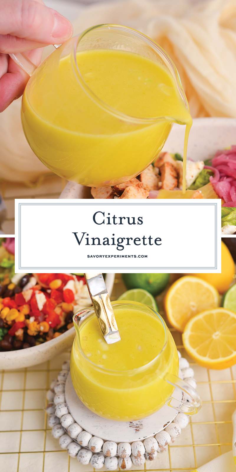collage of citrus vinaigrette