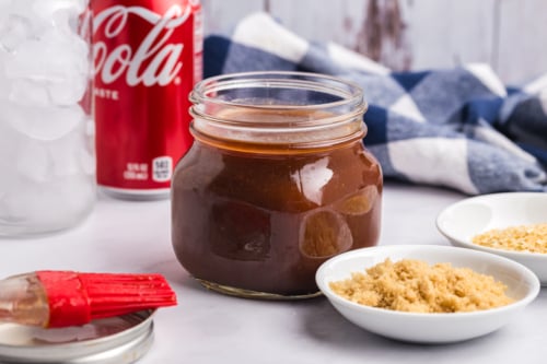 straight on shot of jar of bbq sauce