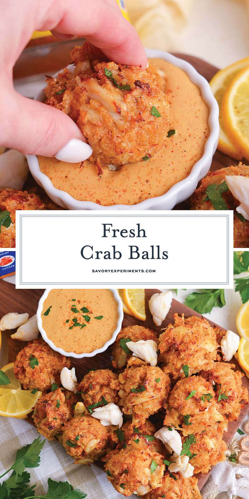 collage of crab balls