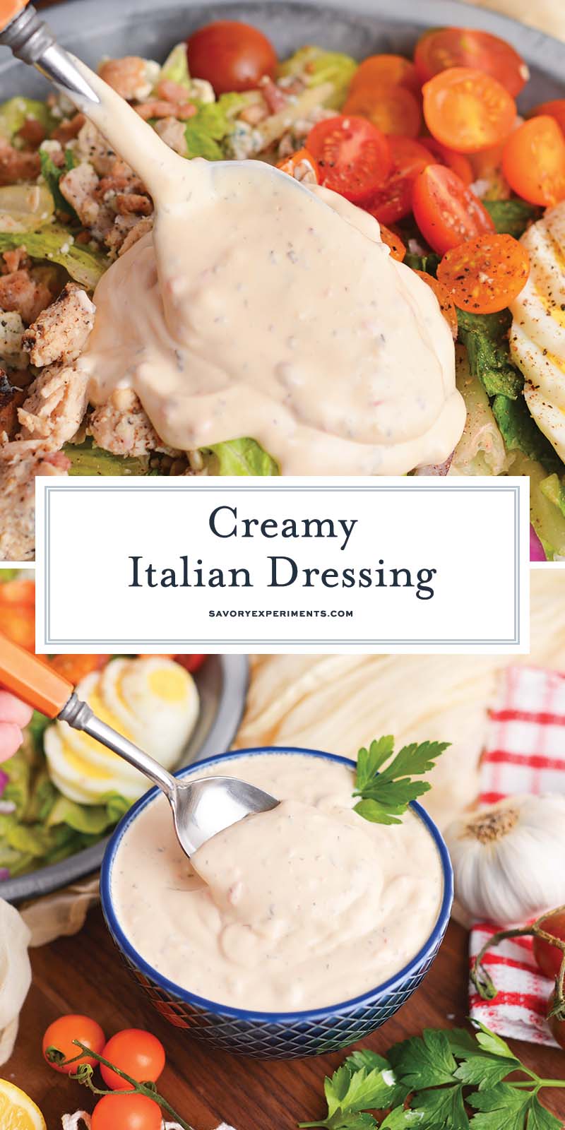 collage of creamy italian dressing