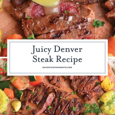 collage of denver steak