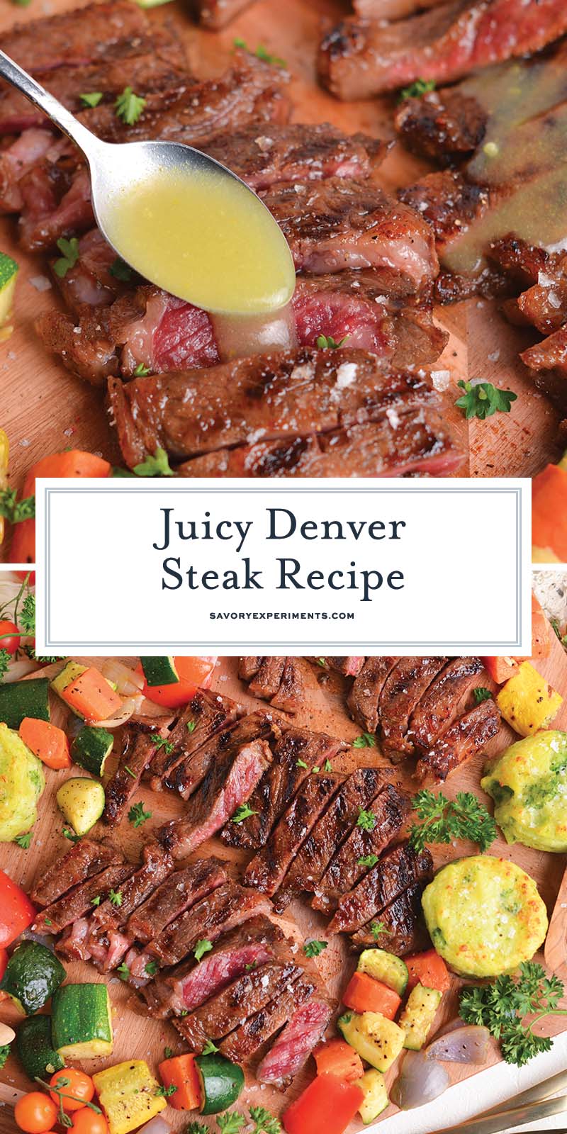 collage of denver steak