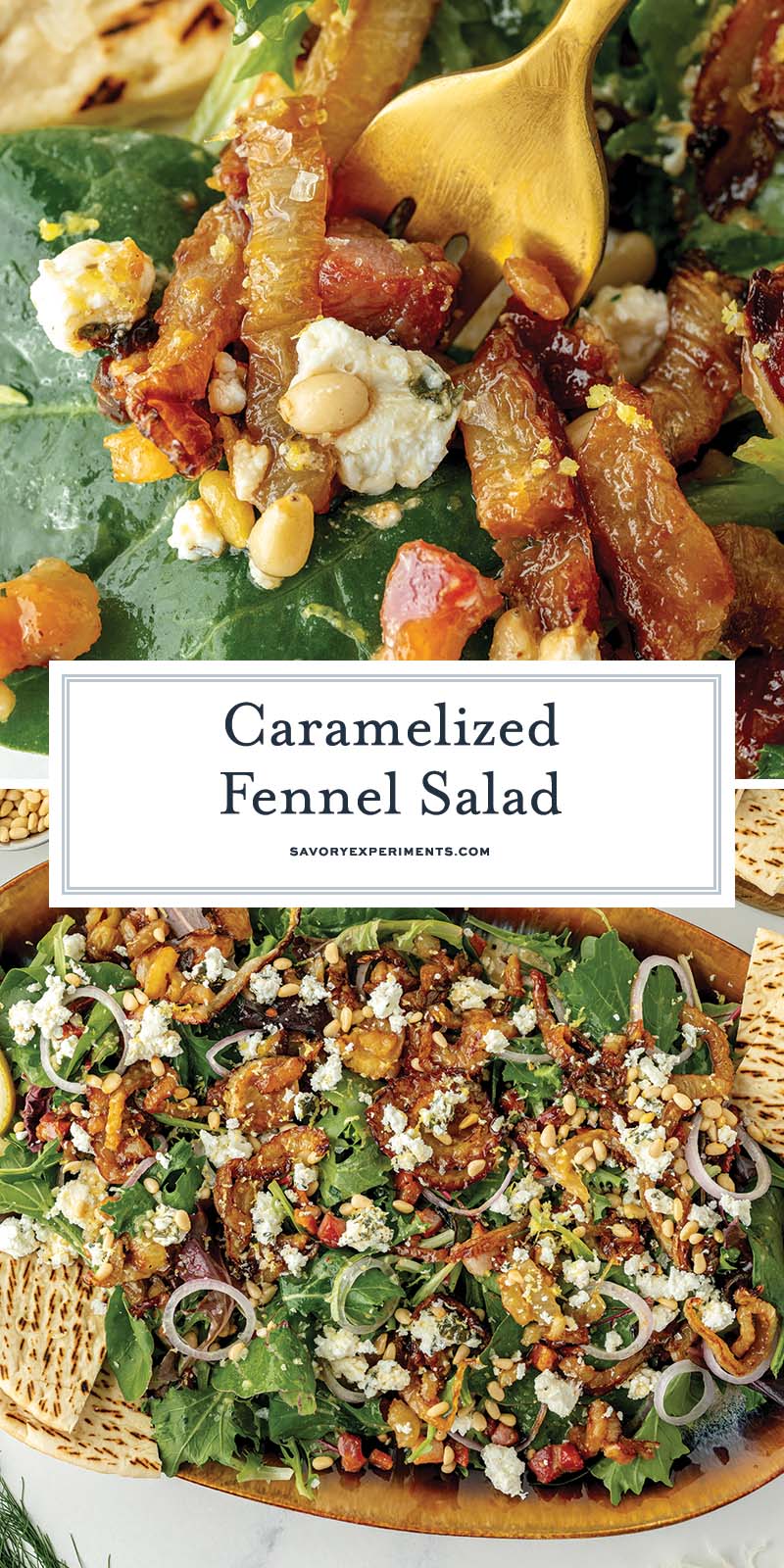 collage of fennel salad