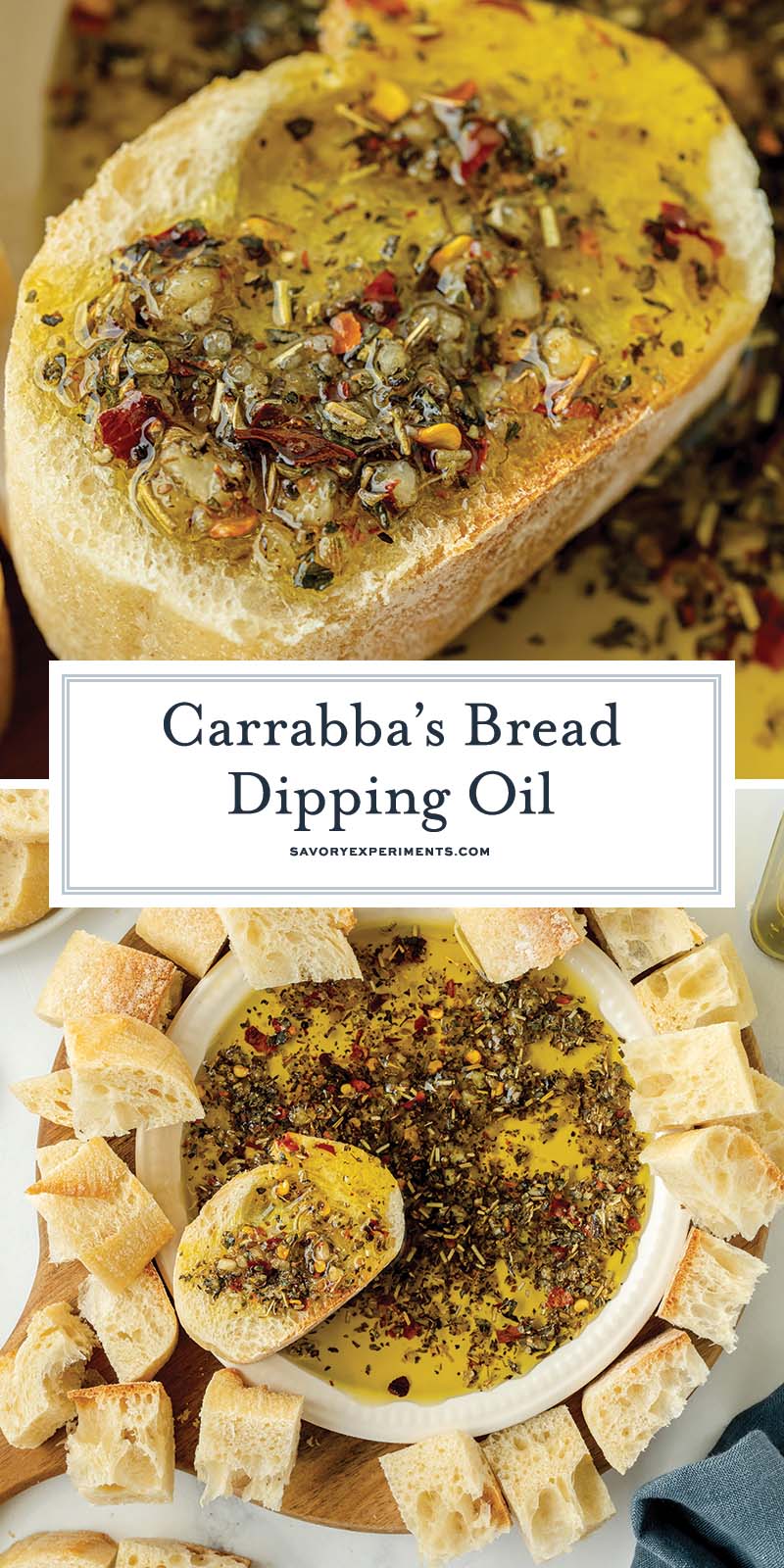 collage of bread dipping oil