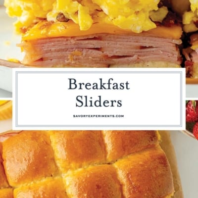 collage of breakfast sliders