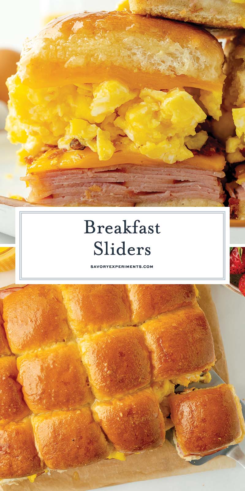 collage of breakfast sliders