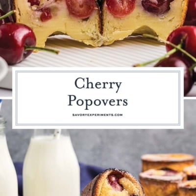 collage of cherry popovers