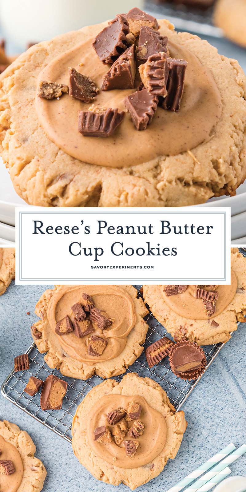 collage of reeses peanut butter cookies