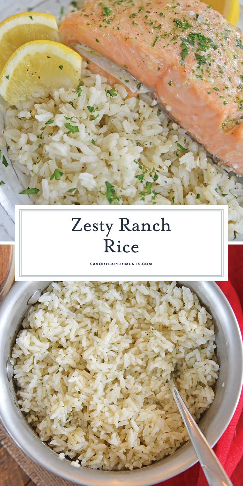 collage of ranch rice