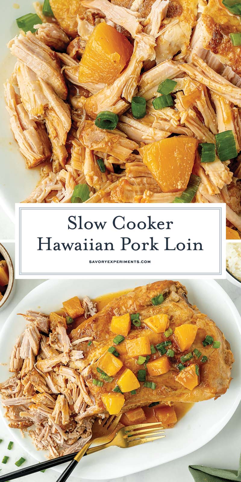 collage of hawaiian pork loin