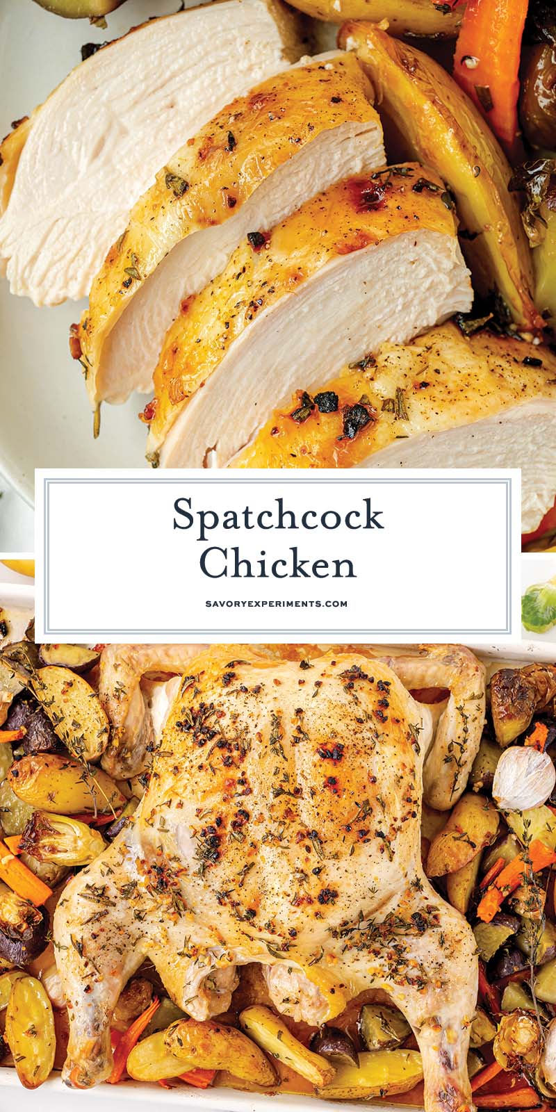 collage of spatchcock chicken