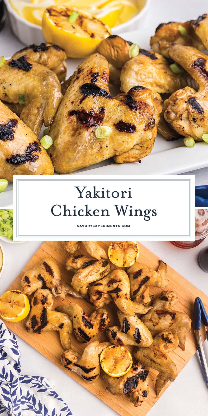 collage of yakitori chicken