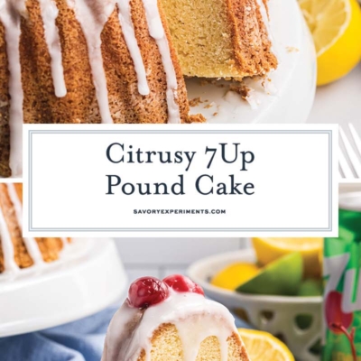 collage of 7 up pound cake