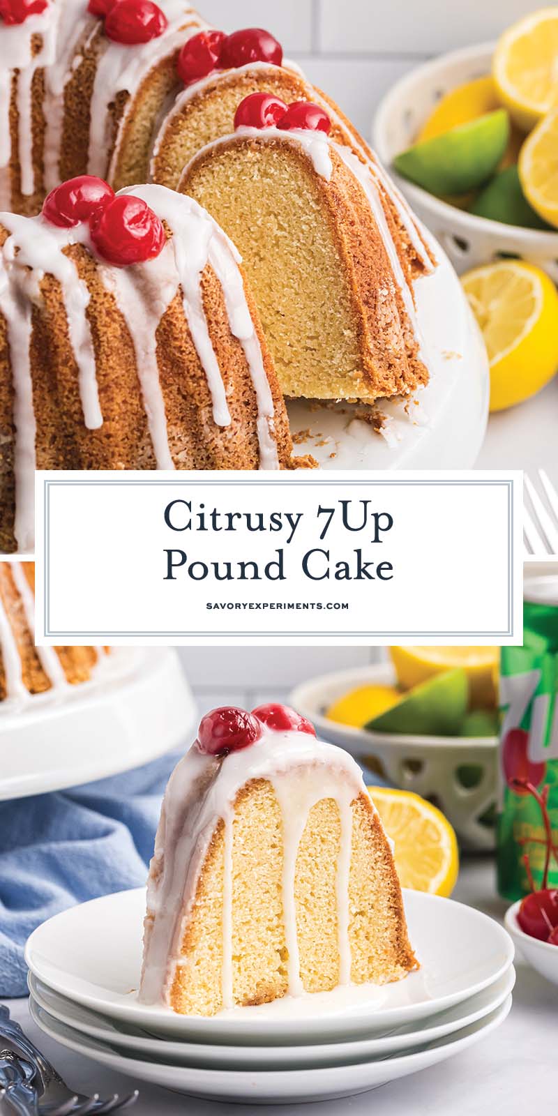 collage of 7 up pound cake