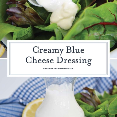collage of blue cheese dressing