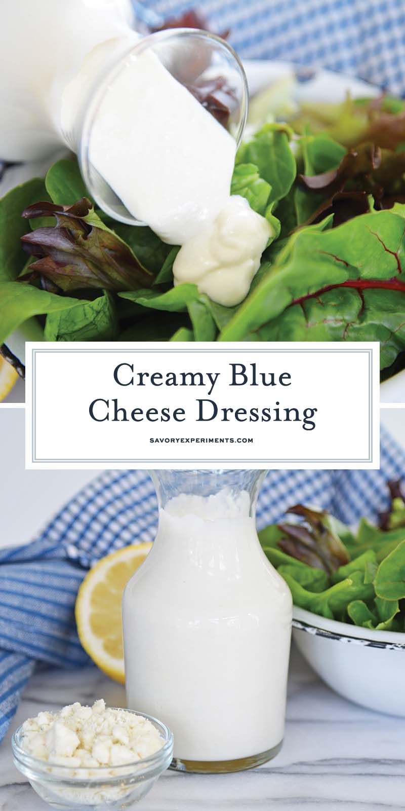collage of blue cheese dressing