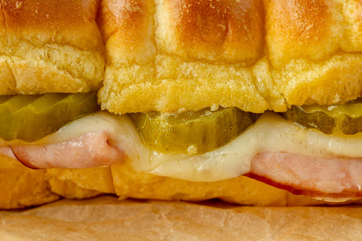 close up side shot of cuban sliders
