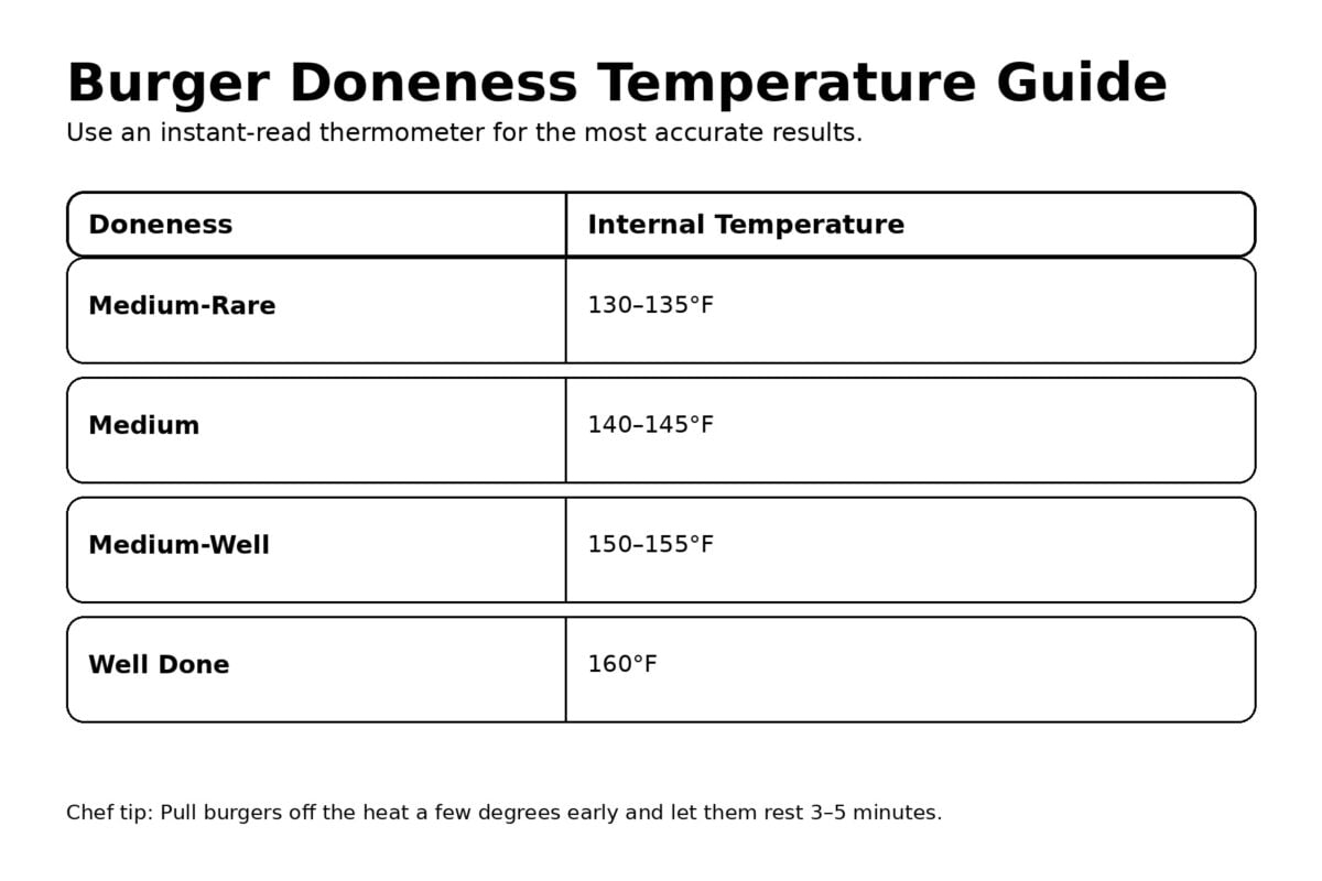 burger doneness temperature chart 