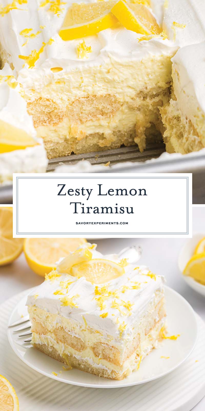 collage of lemon tiramisu