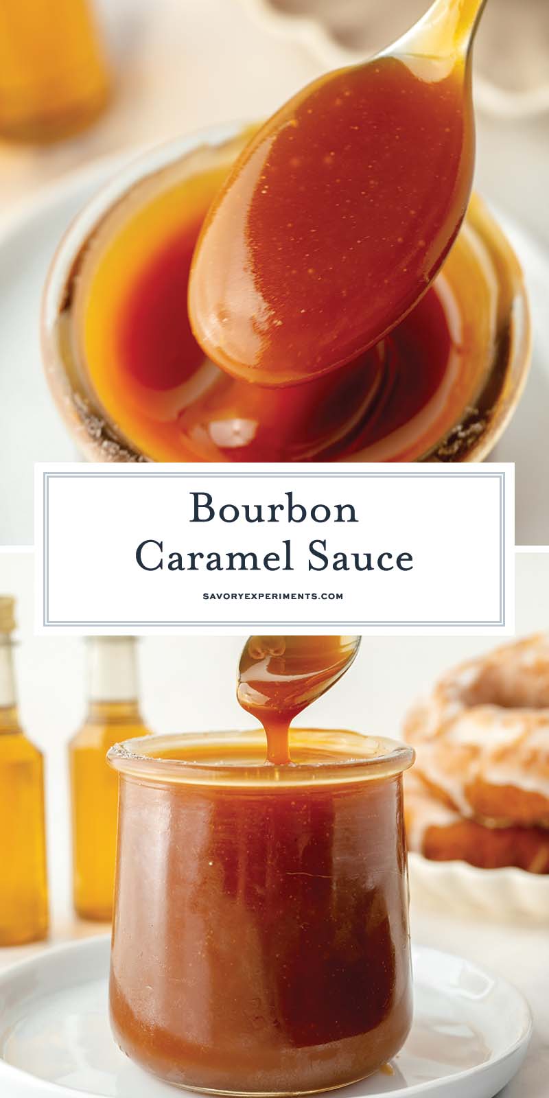 collage of caramel sauce