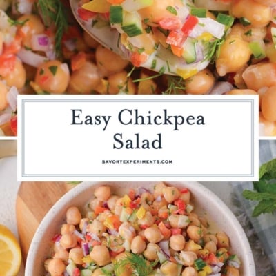 collage of chickpea salad