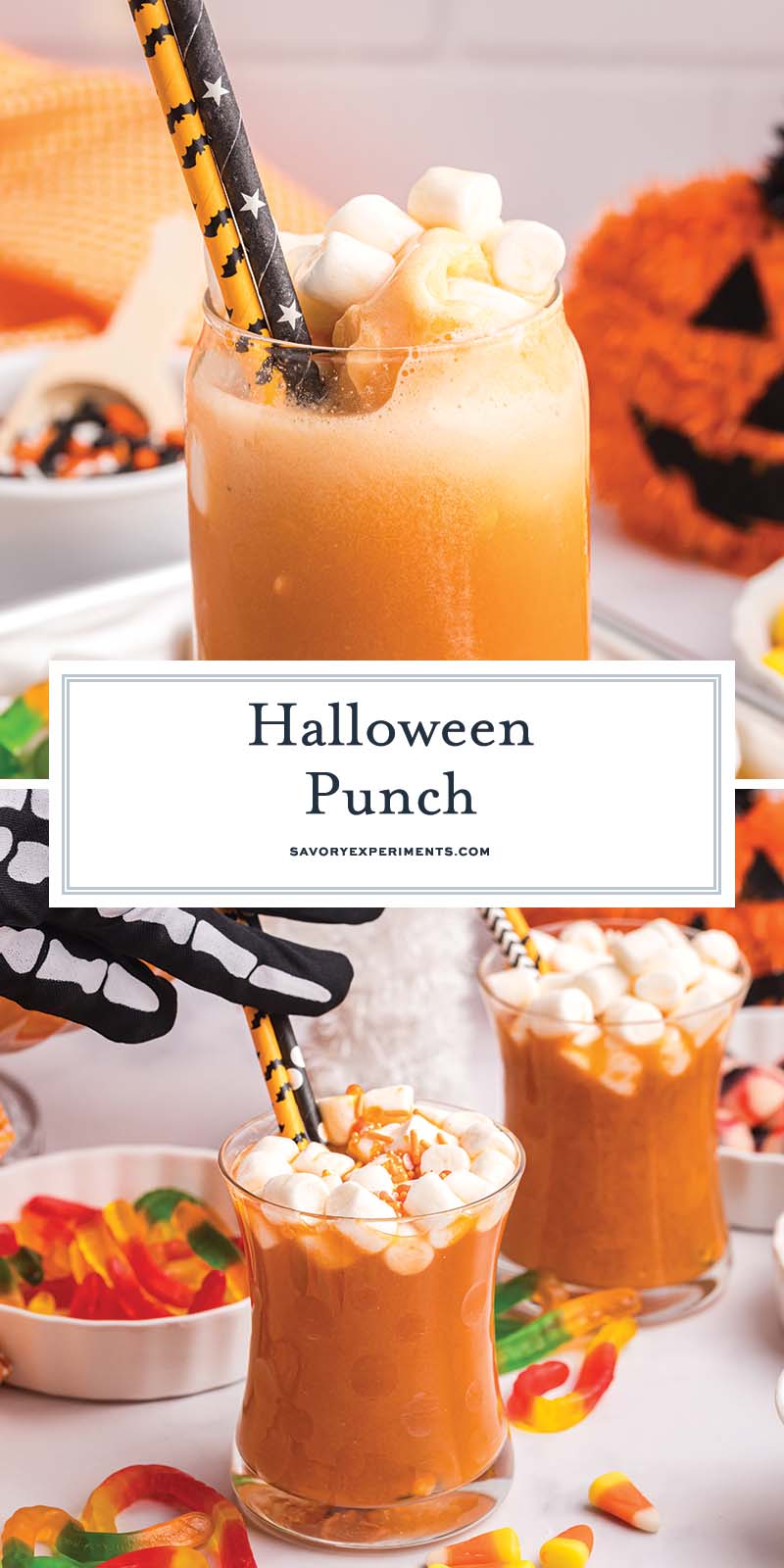 collage of orange punch for halloween
