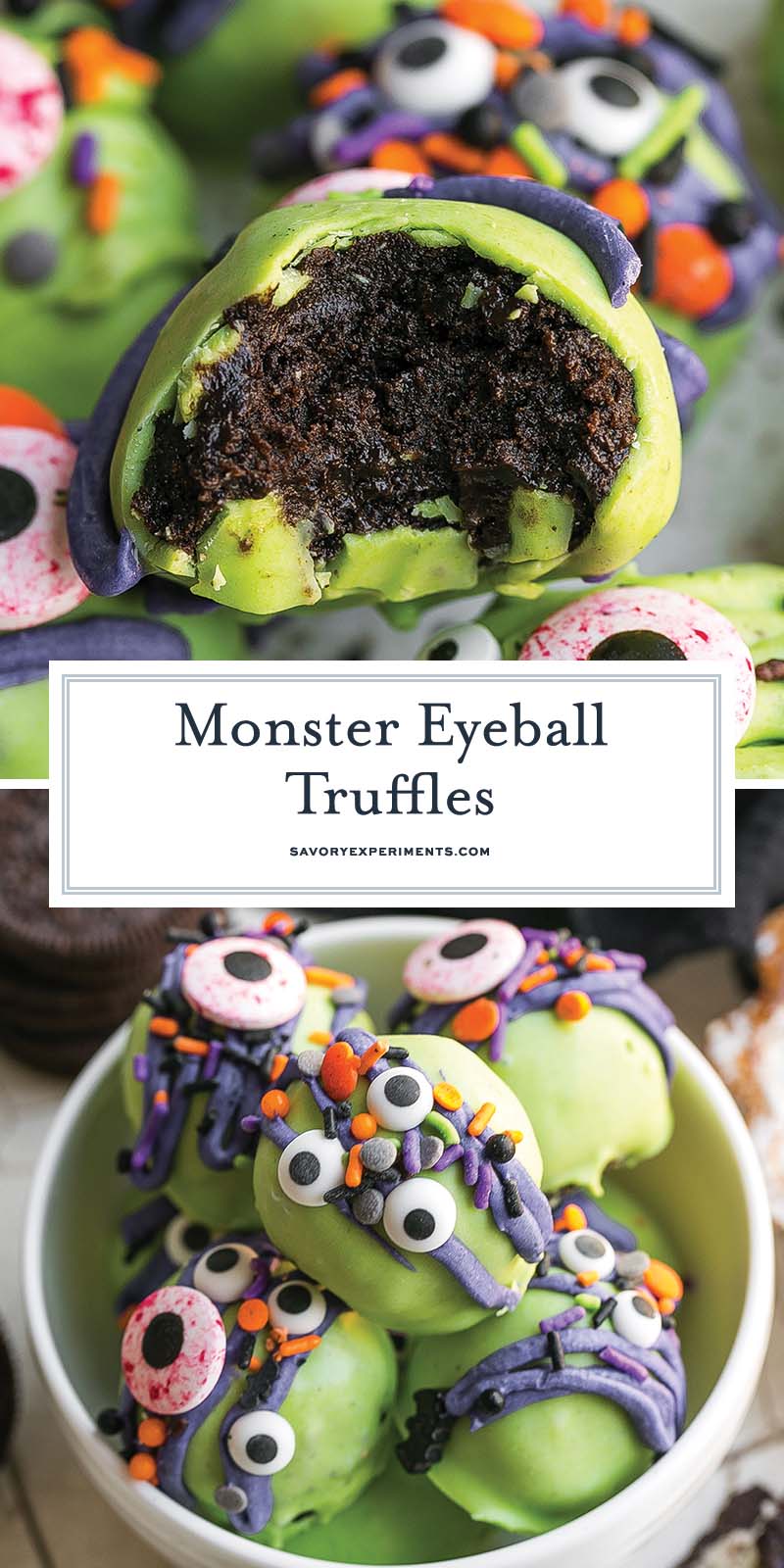 collage of monster eyeball truffles