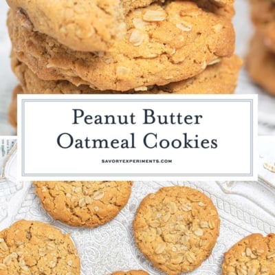 collage of peanut butter oatmeal cookies for pinterest