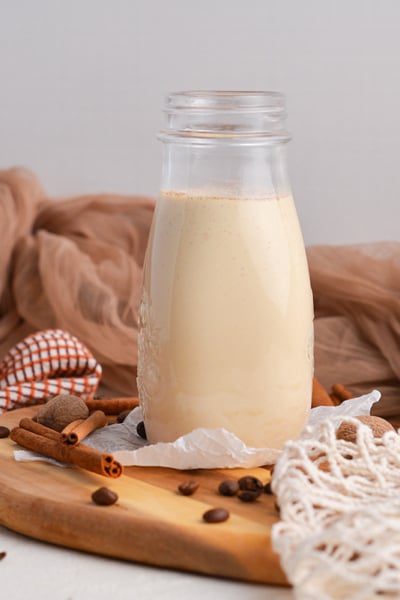 straight on shot of jar of pumpkin spice creamer